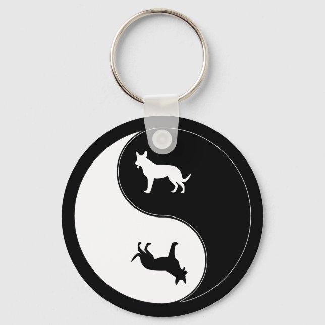 Yin Yang Dog Keychain (Front)