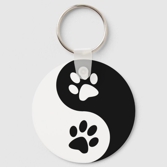 Yin Yang Dog Paws Keychain (Front)