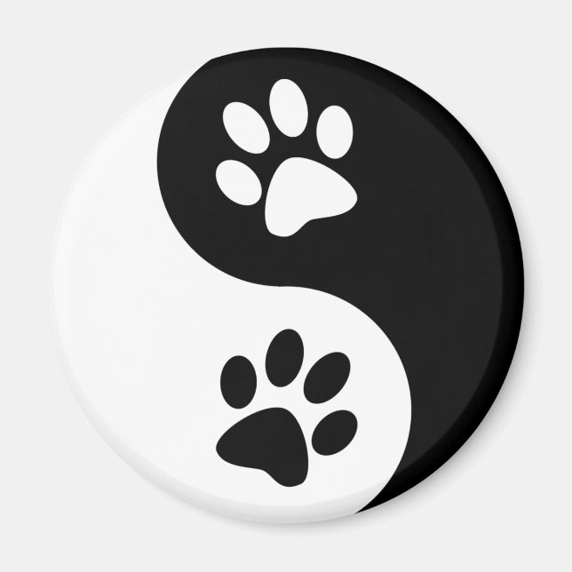 Yin Yang Dog Paws Magnet (Front)