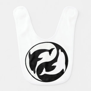 Yin Yang Dolphins Baby Bib