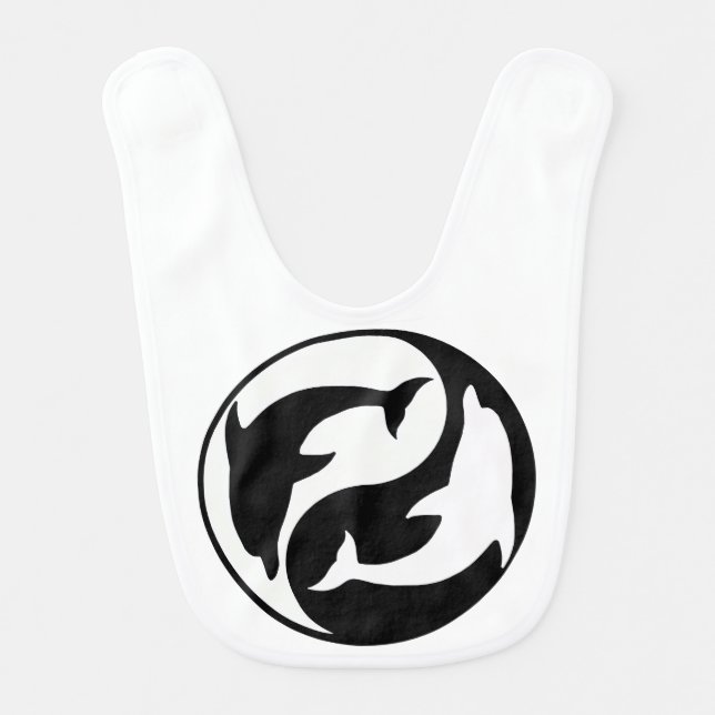 Yin Yang Dolphins Baby Bib (Front)
