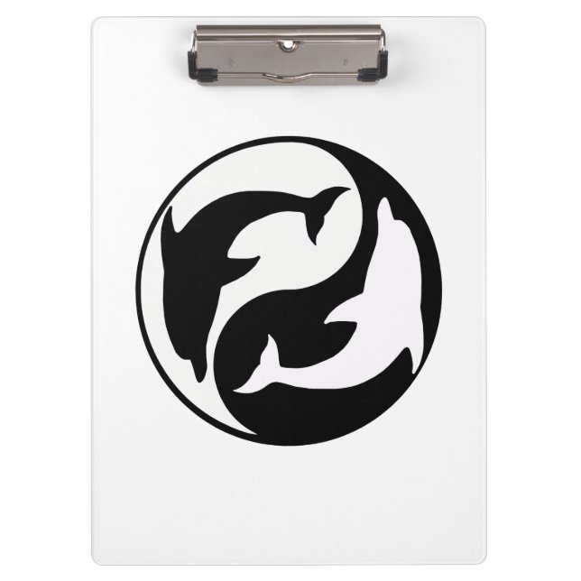 Yin Yang Dolphins Clipboard (Front)