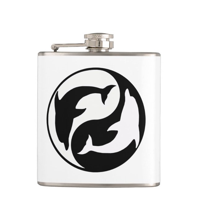 Yin Yang Dolphins Flask (Front)