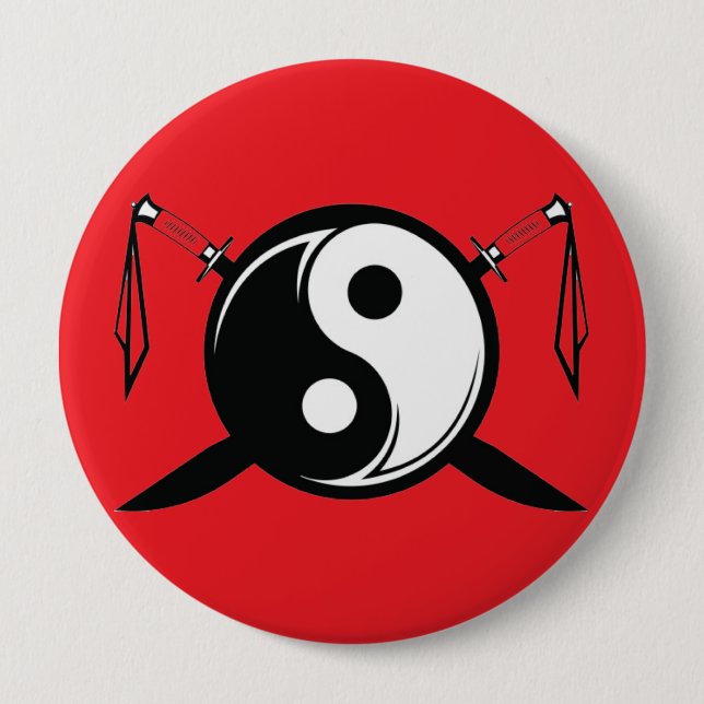 Yin Yang Double Broadsword Button (Front)