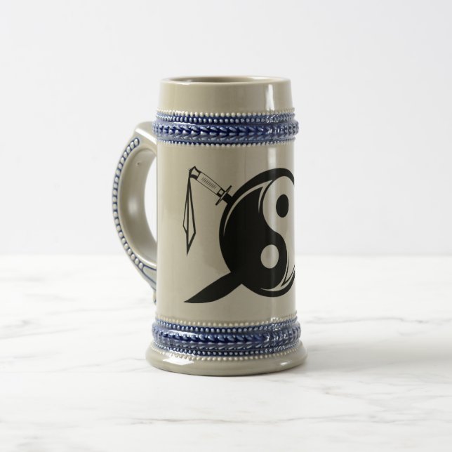 Yin Yang Double Broadswords Beer Stein (Front Left)