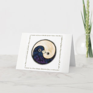 Yin Yang doves peace multilingual Greeting Card