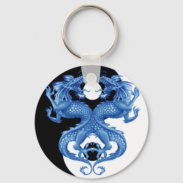 Yin Yang Dragon 2 Keychain (Front)