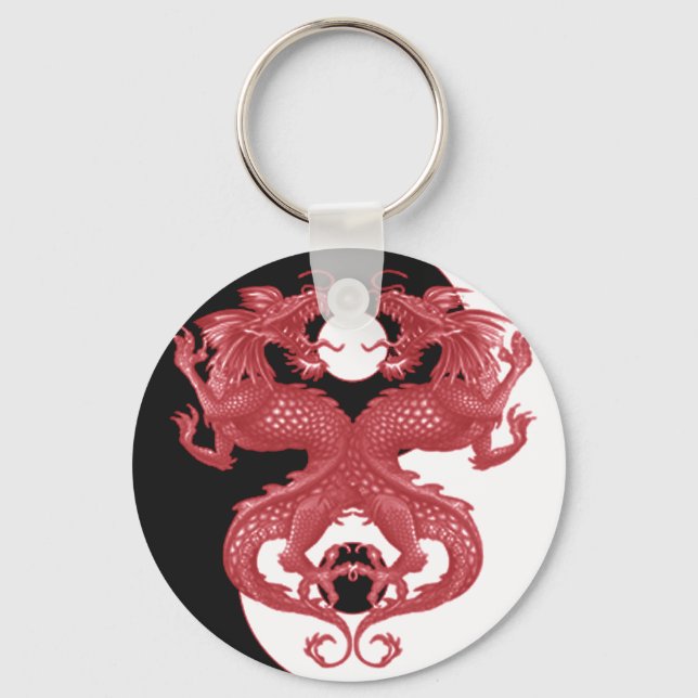 Yin Yang Dragon 3 Keychain (Front)
