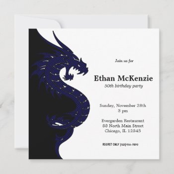 Yin Yang Dragon Birthday Theme Invitation by graphicdesign at Zazzle