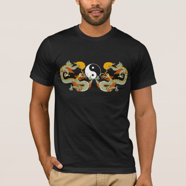 Yin Yang Dragon Black T-Shirt (Front)