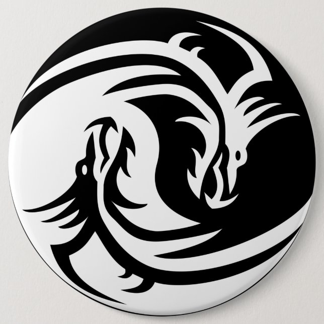 Yin Yang Dragon Button (Front)
