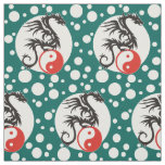 Yin &amp; Yang Dragon Energy + your backgr. &amp; ideas Fabric