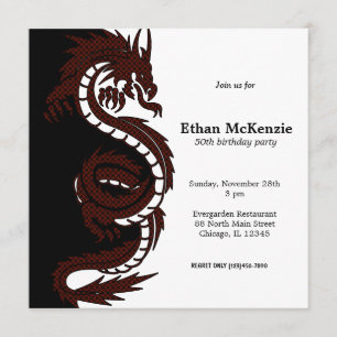 Yin Yang Dragon Invitation