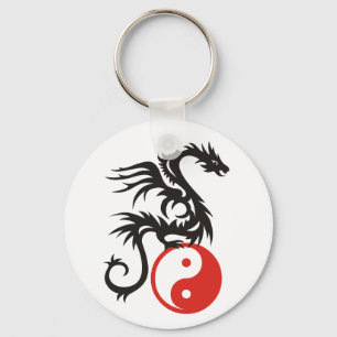 Yin & Yang Dragon Keychain