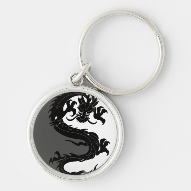 Yin Yang Dragon Keychain (Front)