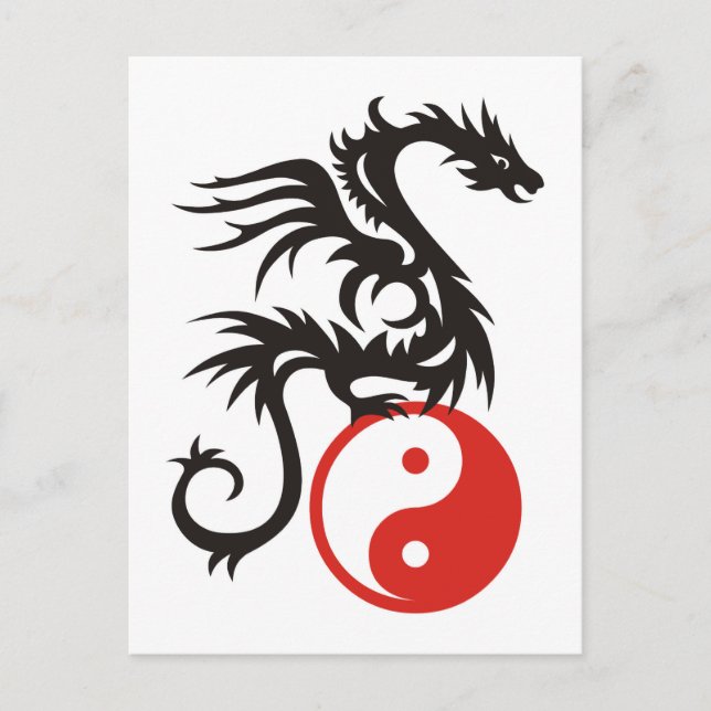 Yin & Yang Dragon Postcard (Front)