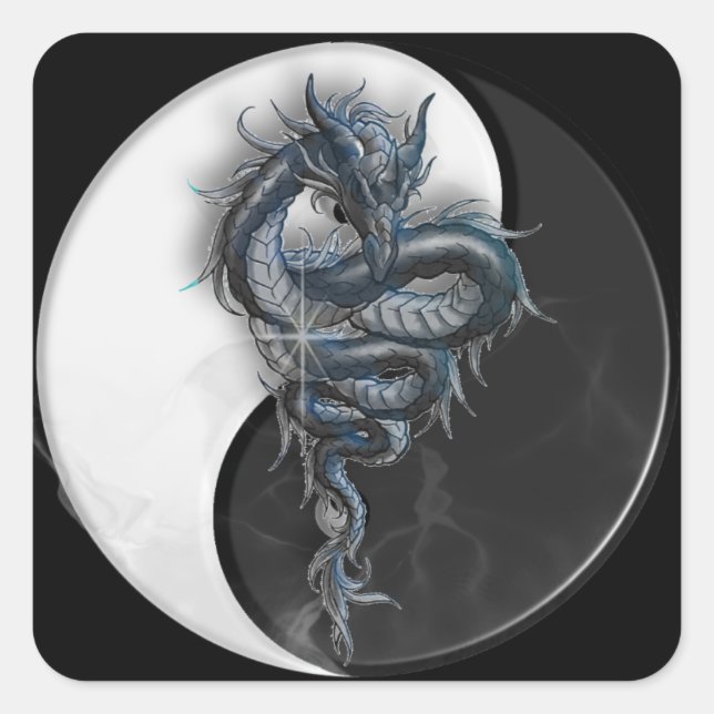 Yin Yang Dragon Sticker (Front)