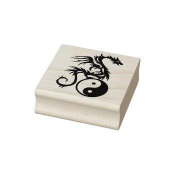 Yin & Yang Dragon   Your Ideas Rubber Stamp by EDDArtSHOP at Zazzle