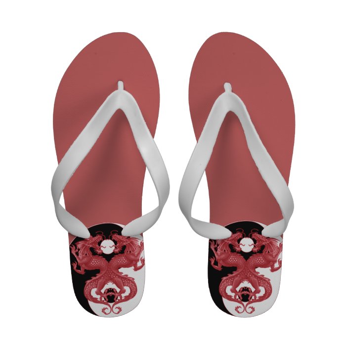 Yin Yang Dragons 3 Flip Flops