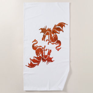 Yin Yang Dragons Beach Towel