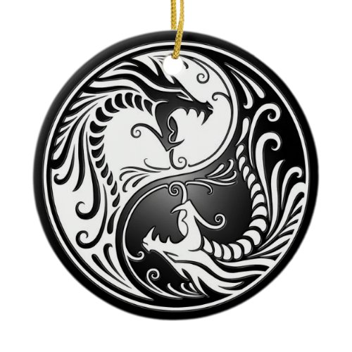 Yin Yang Dragons Ceramic Ornament