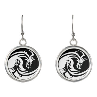 yin yang dragons earrings