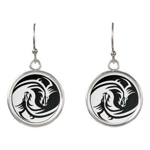 yin yang dragons earrings 
