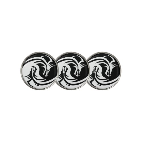 yin yang dragons golf ball marker