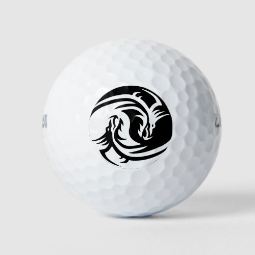 yin yang dragons golf balls