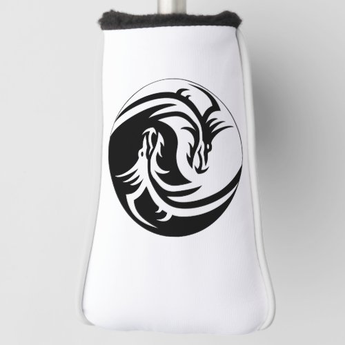 yin yang dragons golf head cover