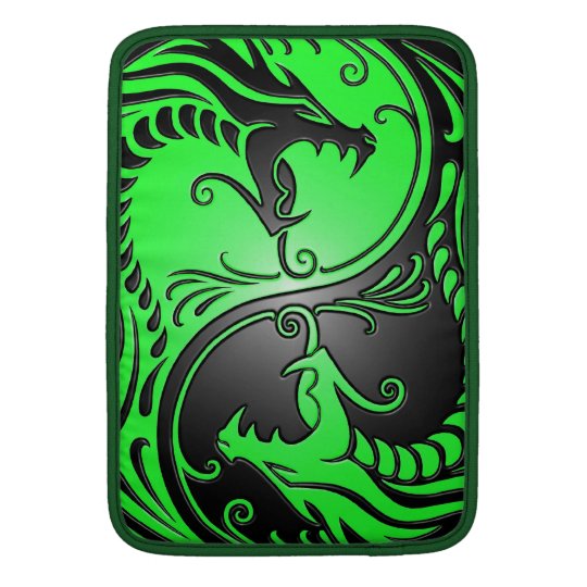 Yin Yang Dragons, green and black MacBook Air Sleeve