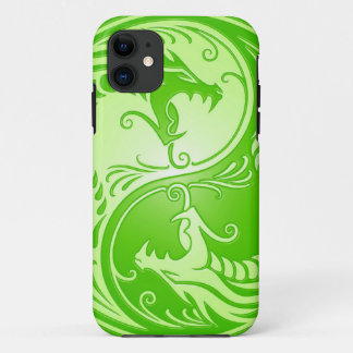 Yin Yang Dragons, light green iPhone 11 Case