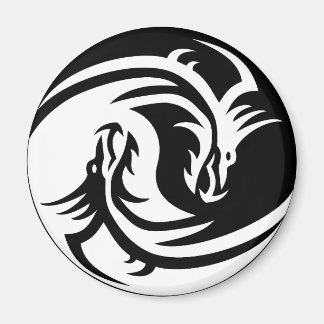 yin yang dragons magnet