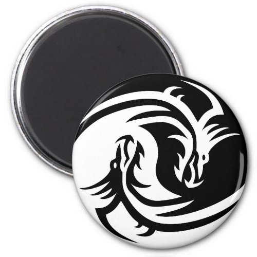 yin yang dragons magnet