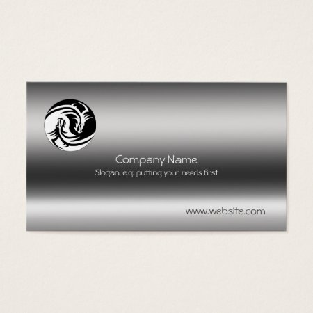 Yin-Yang Dragons on metallic-effect Business Card