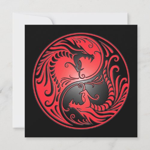 Yin Yang Dragons, red and black Custom Announcement
