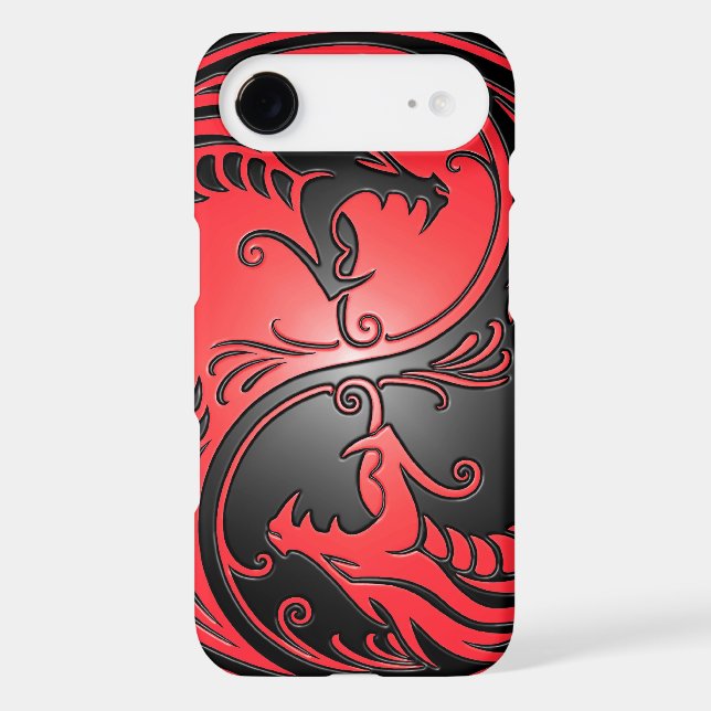 Yin Yang Dragons, red and black Case-Mate iPhone Case (Back)