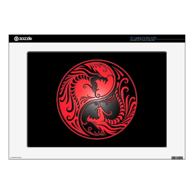 Yin Yang Dragons, red and black Skin For Laptop (Product)