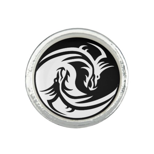 yin yang dragons ring