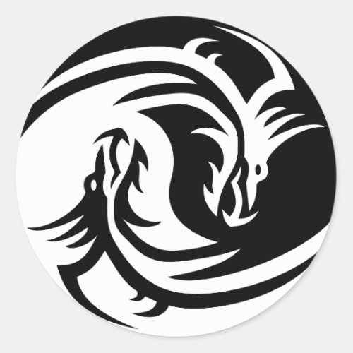 yin yang dragons stickers