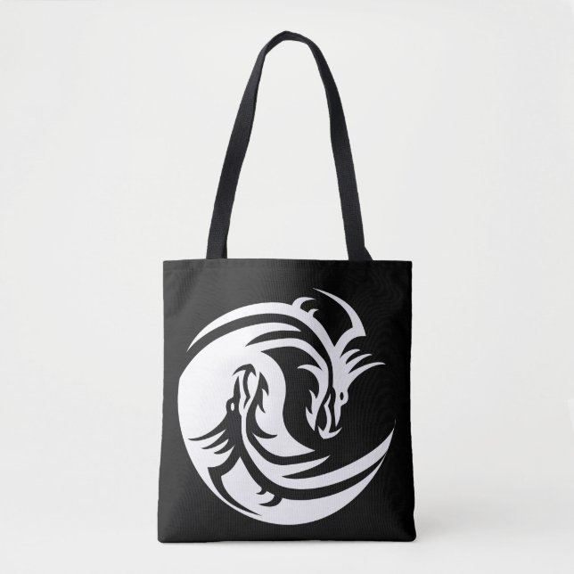 yin yang dragons tote bag (Front)