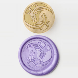yin yang dragons wax seal stamp