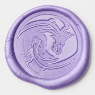 yin yang dragons wax seal stickers
