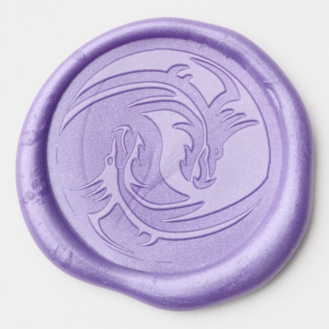 yin yang dragons wax seal stickers (Front)