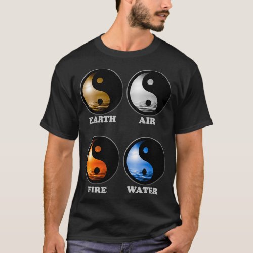 Yin Yang Elements black T_Shirt