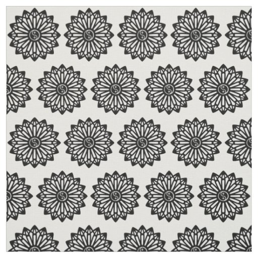 Yin Yang Fabric - Black, White