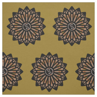 Yin Yang Fabric - Coffee Brown
