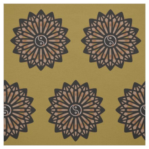 Yin Yang Fabric - Coffee Brown