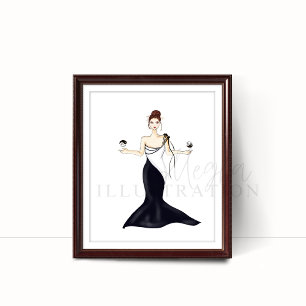 yin yang, fashion illustration poster