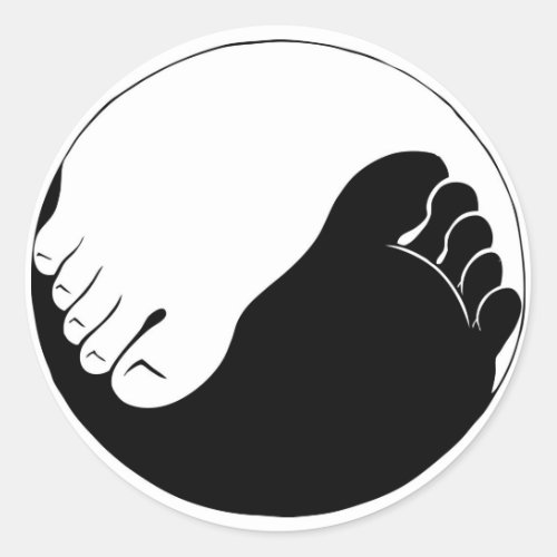 Yin Yang Feet Classic Round Sticker